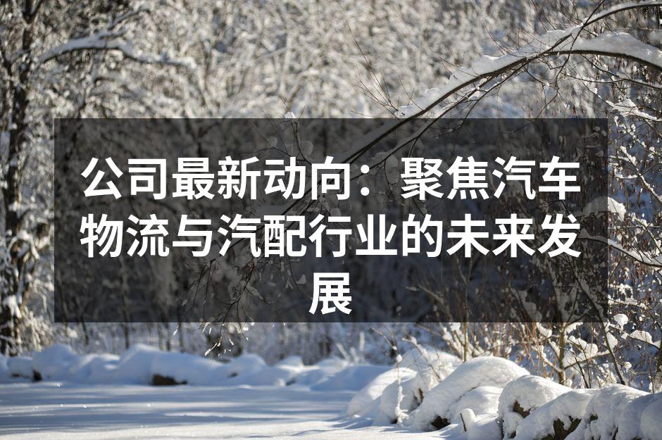 创新的物流管理系统界面
