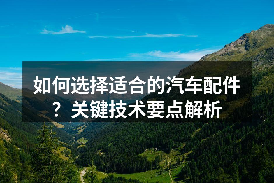 选择汽车配件的关键要素