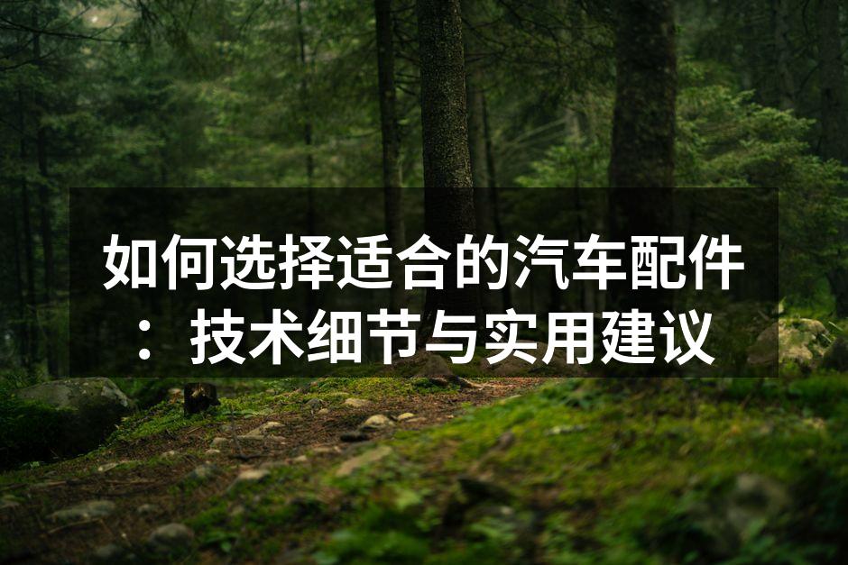 选择合适的汽车配件至关重要